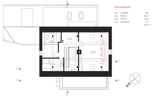 půdorys podkroví